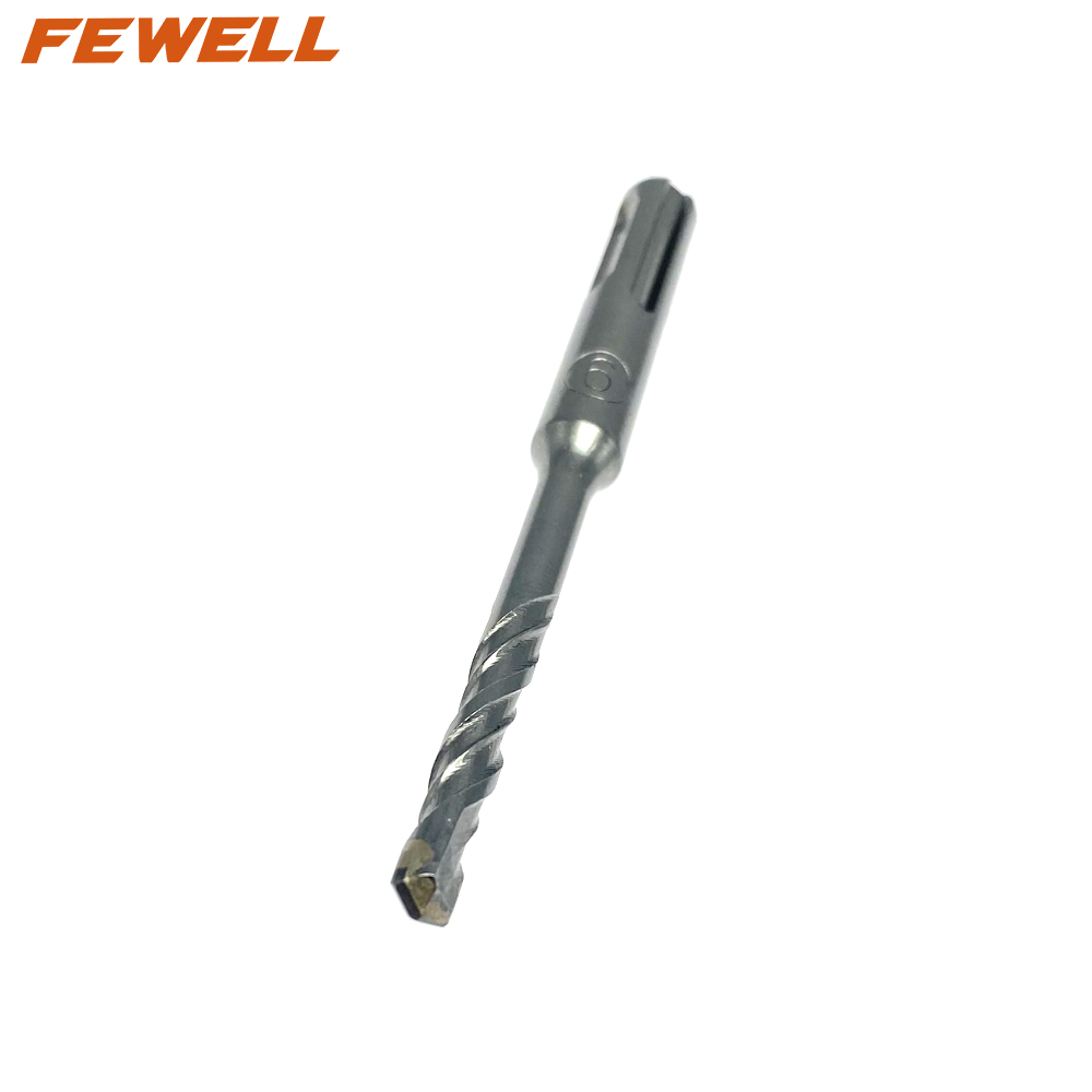 Broca de martillo eléctrico de doble flauta de 6*110mm de punta única de carburo SDS plus para granito de piedra dura de mampostería de pared de hormigón