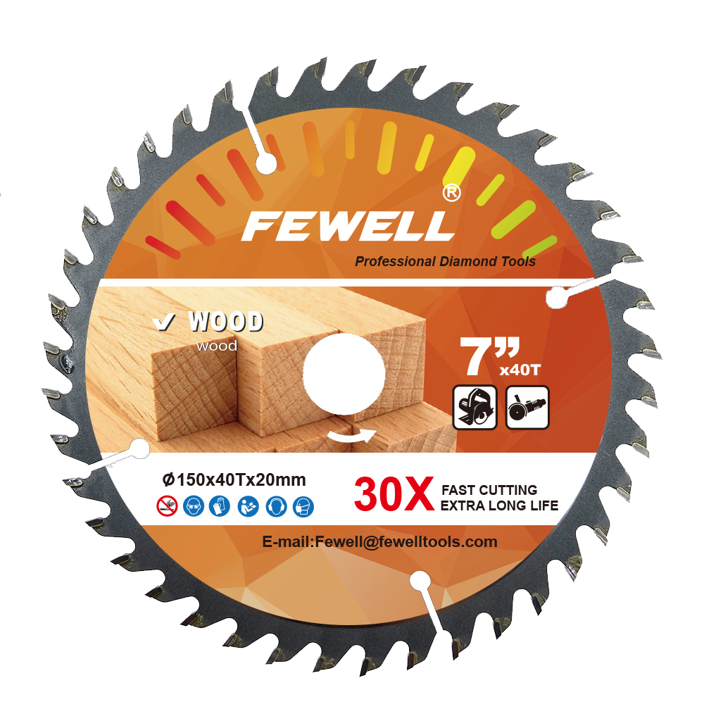 Hoja de sierra circular tct de alta calidad de velocidad rápida 150*2,0*40T*20mm para cortar madera