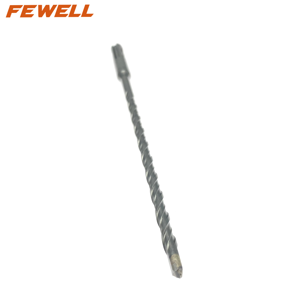 Broca de martillo eléctrico de doble flauta de 6*210mm de punta plana única de carburo SDS Plus para granito de mampostería de pared de hormigón