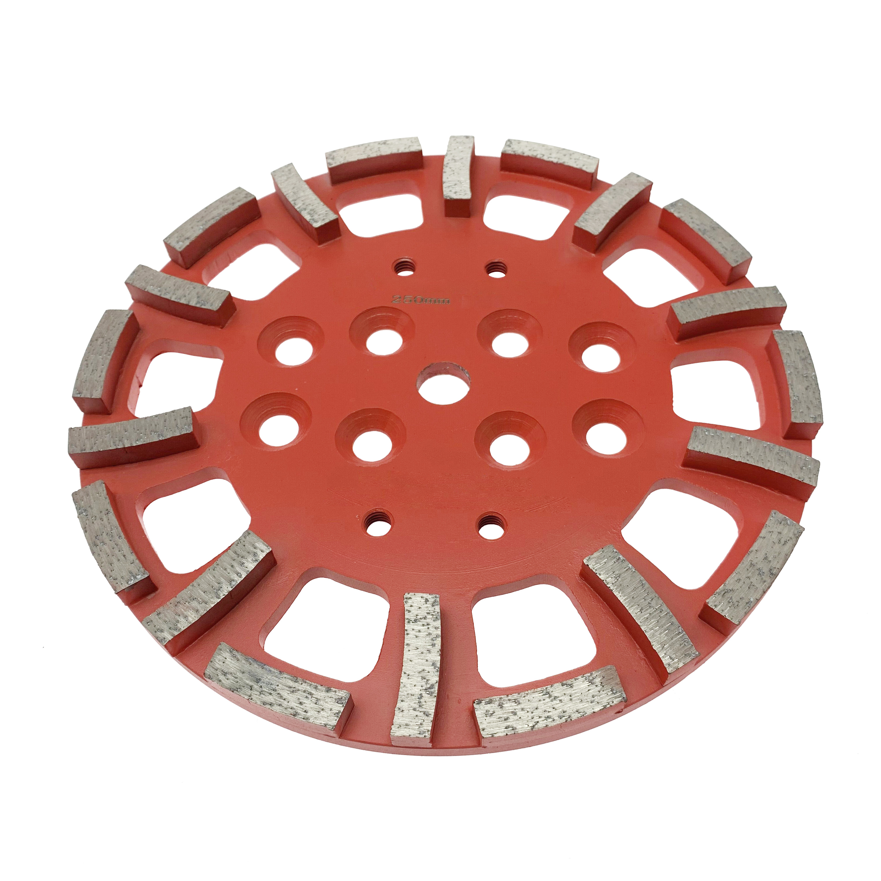 Disco abrasivo de rueda de diamante rojo de 250 mm de afilado de 10 pulgadas soldado con plata de primera calidad para hormigón duro