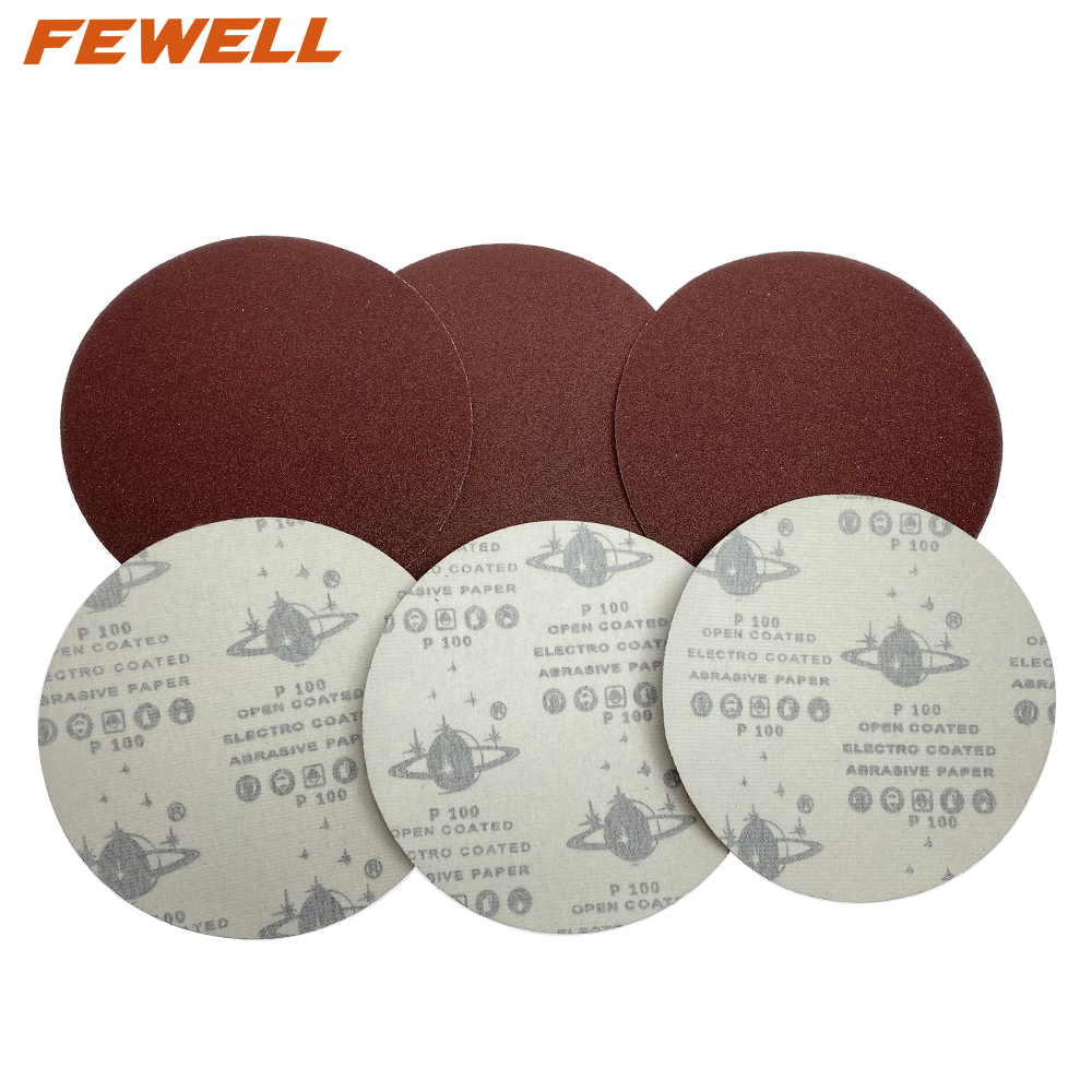 Venta al por mayor 180 mm 7 "Rojo 100 grano disco de lijado Herramientas abrasivas Papel de lija para pulir y moler madera de acero inoxidable