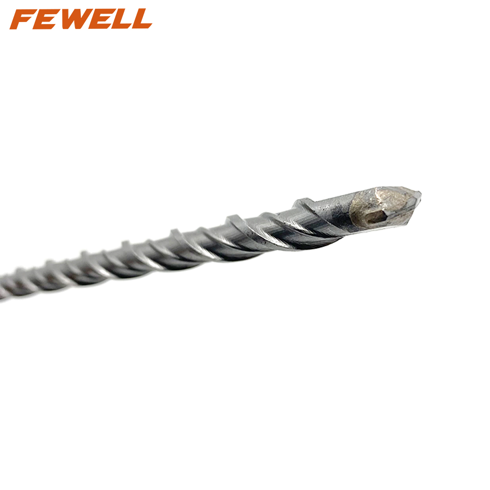 Broca de martillo rotativo eléctrico de doble flauta de 10*350mm de punta plana única de carburo SDS Plus para granito de mampostería de pared de hormigón