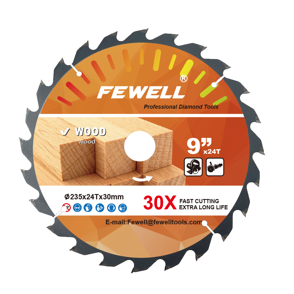 Hoja de sierra circular tct de alta calidad 235*2,6*24T*30mm para corte de madera