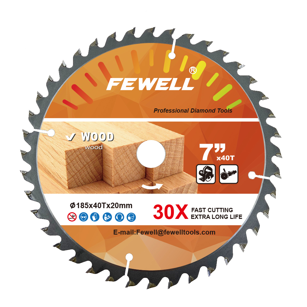 Hoja de sierra TCT de exportación de alta calidad 185*2,4*40T*20mm para cortar madera