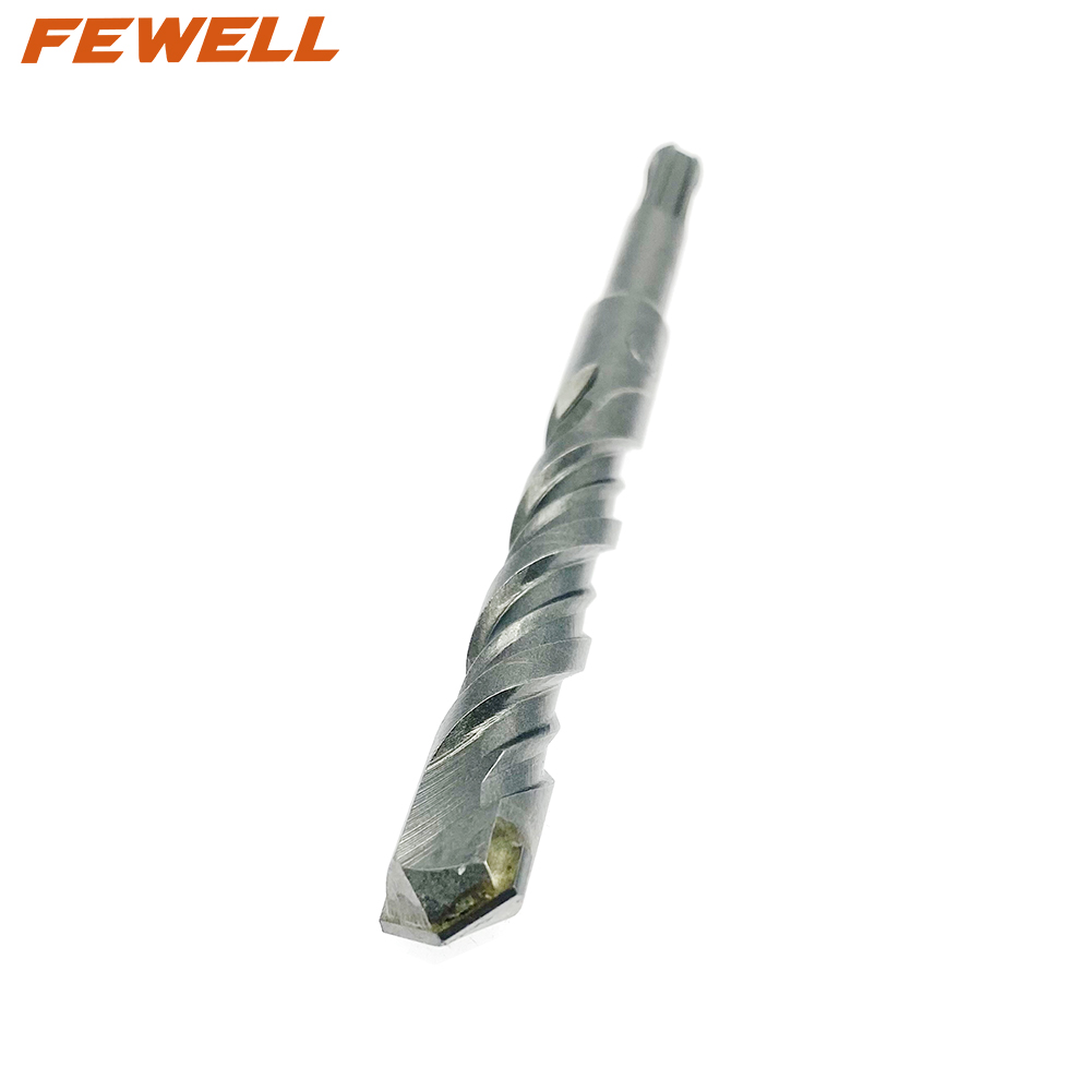 Broca de martillo eléctrico de doble flauta larga de 16*160mm de punta plana única de carburo SDS Plus para granito de mampostería de pared de hormigón