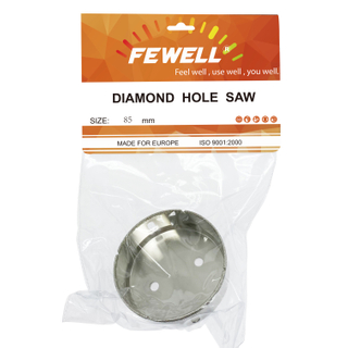 Brocas de núcleo de diamante galvanizadas, sierra perforadora de vidrio de 85mm para baldosas de granito de mármol