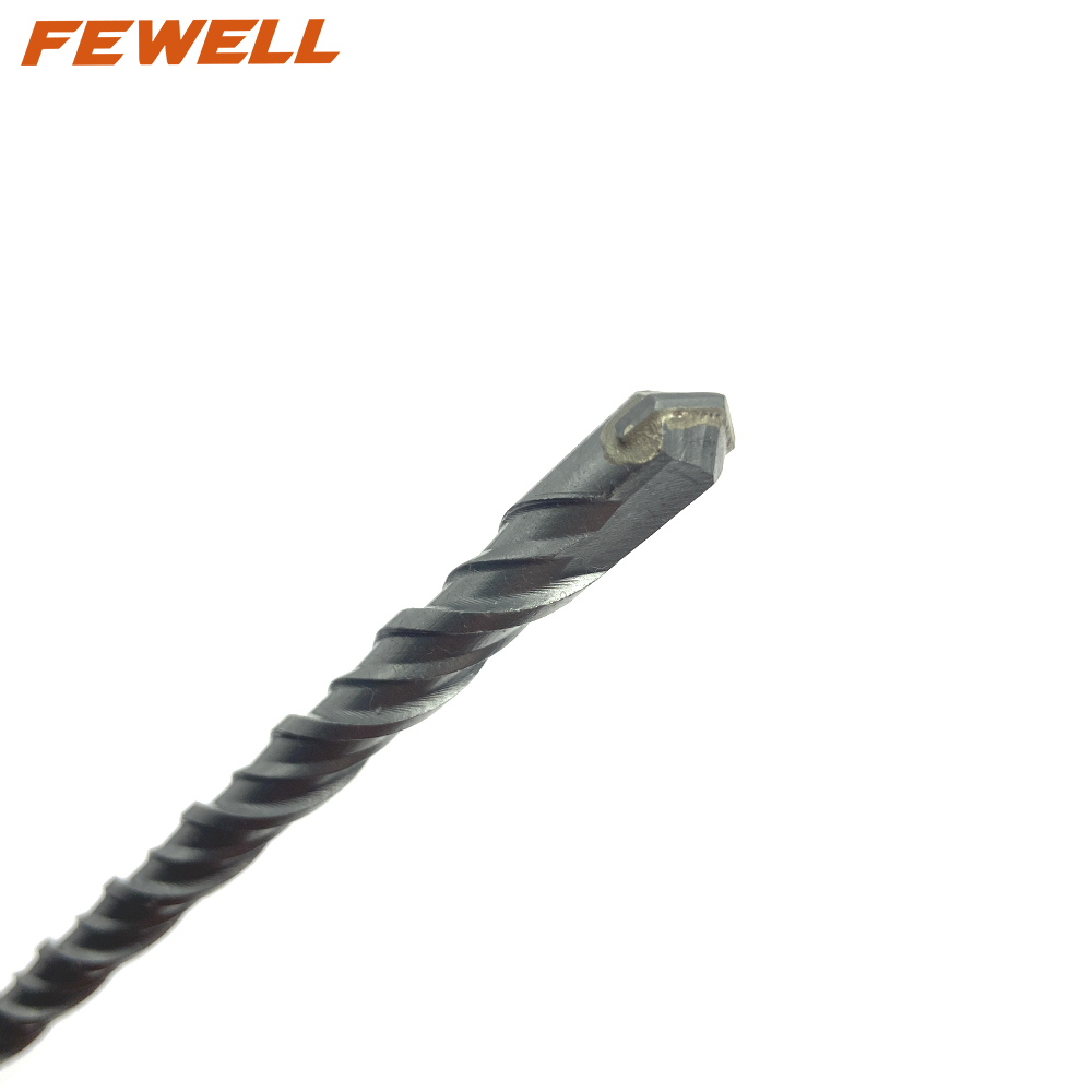 Broca de martillo eléctrico de doble flauta de 12*600mm de punta plana única de carburo SDS Plus profesional para granito de mampostería de pared de hormigón