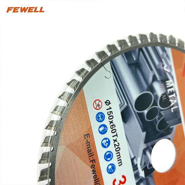 6 pulgadas 150 * 1.9 * 60T * 20 mm exportando la hoja de sierra circular TCT para cortar metal