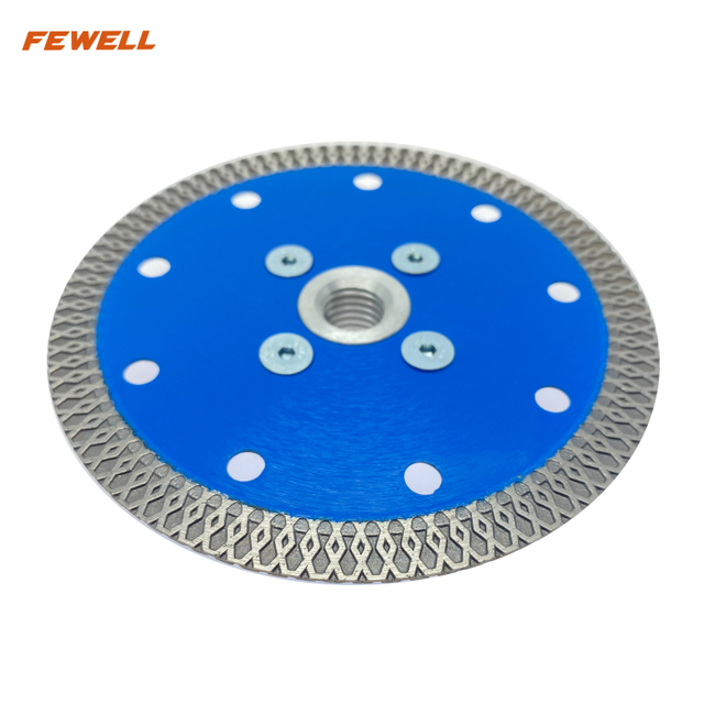 115*10*M14 hoja de sierra turbo de diamante X con brida de aluminio para prensado en caliente para baldosas de cerámica de porcelana de corte en seco