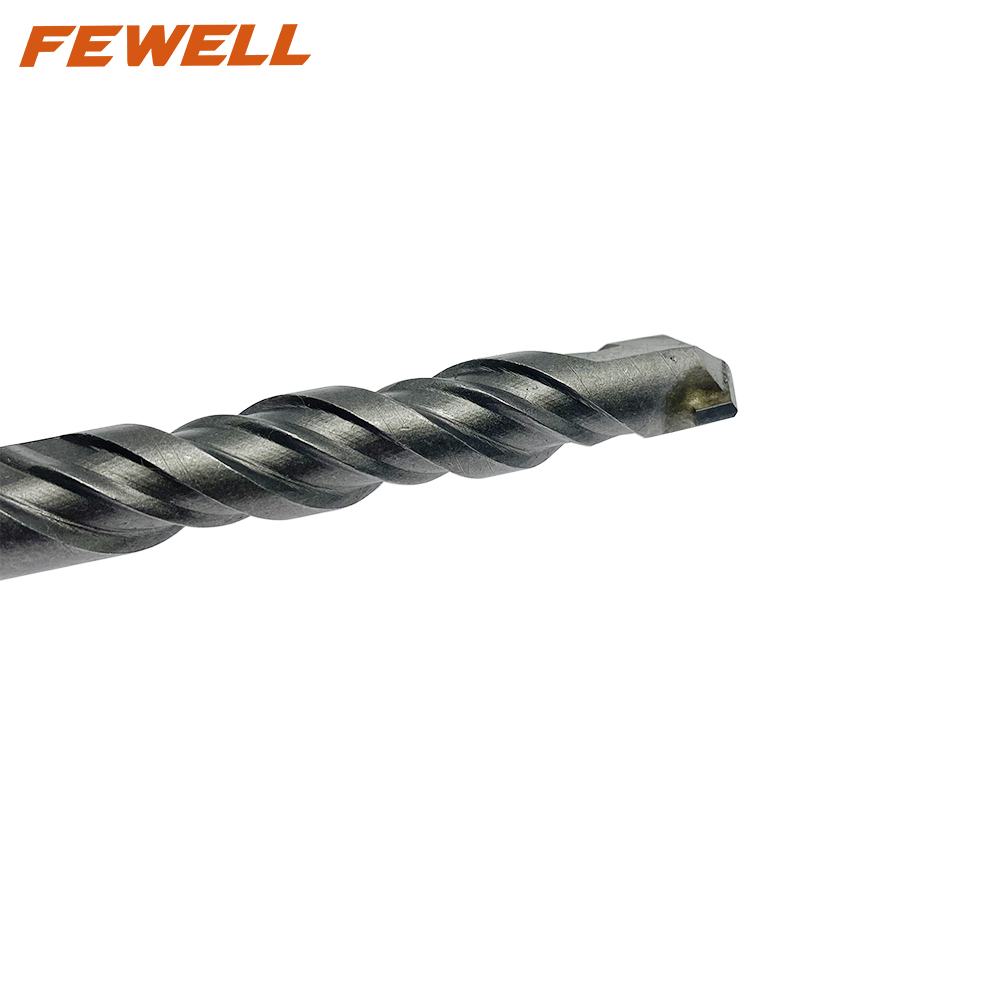 Broca de martillo eléctrico de doble flauta larga de 16*160mm de punta plana única de carburo SDS Plus para granito de mampostería de pared de hormigón