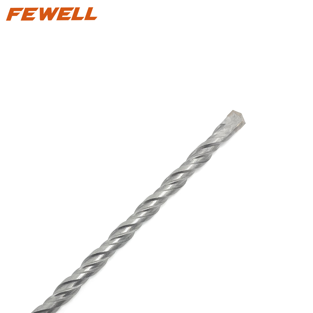 Broca de martillo eléctrico de doble flauta de 6,5*350mm de punta plana única de carburo SDS Plus para granito de mampostería de pared de hormigón