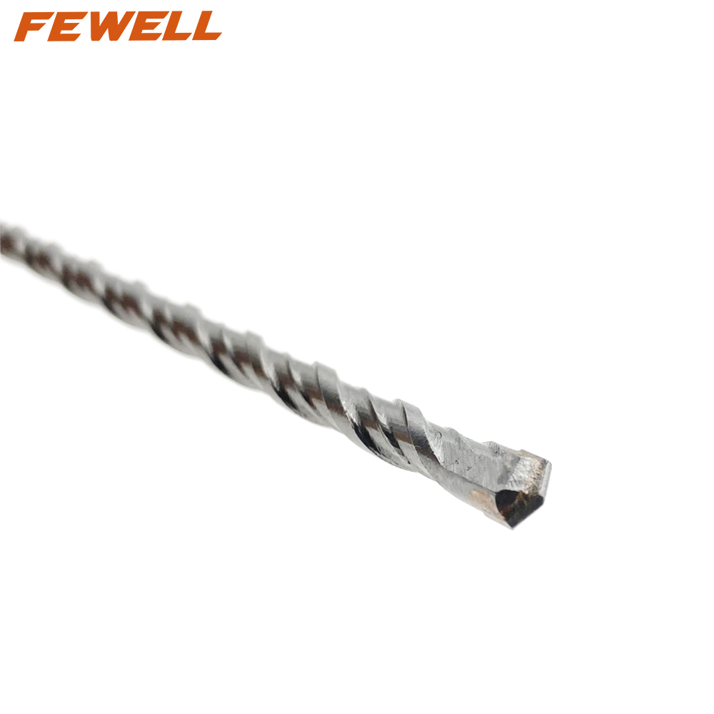 Broca de martillo eléctrico de doble flauta de 6*260mm de punta plana única de carburo SDS Plus para granito de mampostería de pared de hormigón