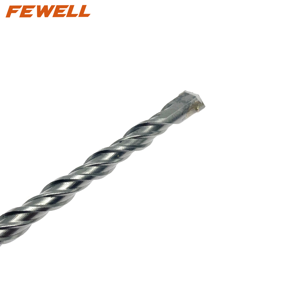 Broca de martillo eléctrico de doble flauta de 10*210mm de punta plana única de carburo SDS Plus para piedra dura de mampostería de pared de hormigón de granito