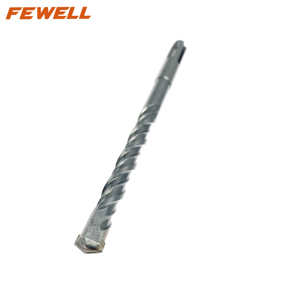 Broca de martillo eléctrico de doble flauta de 10*160mm de punta plana única de carburo SDS Plus para piedra dura de mampostería de pared de hormigón de granito