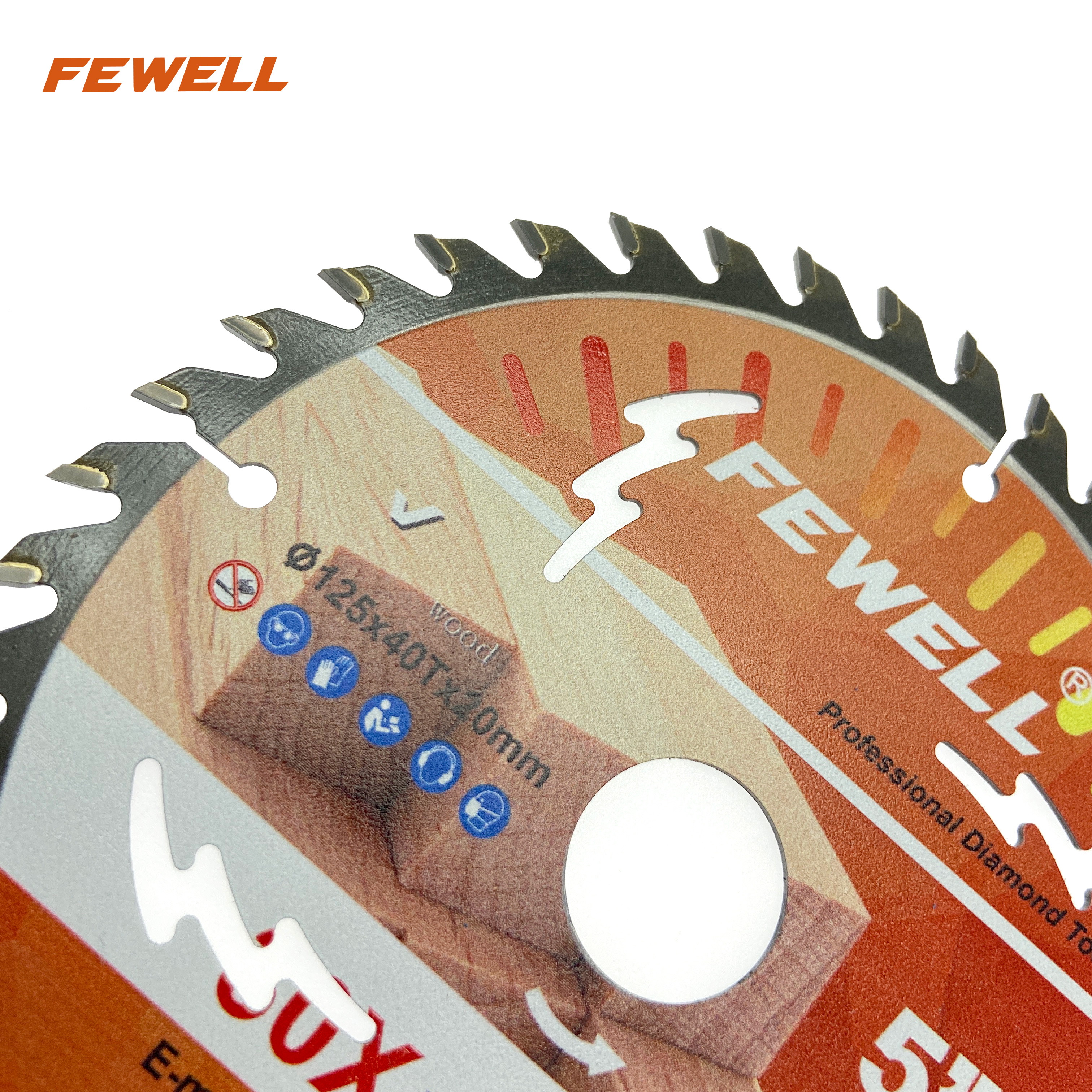 Hoja de sierra circular tct de 5 pulgadas 125 * 1.6 * 40T * 20 mm para cortar madera